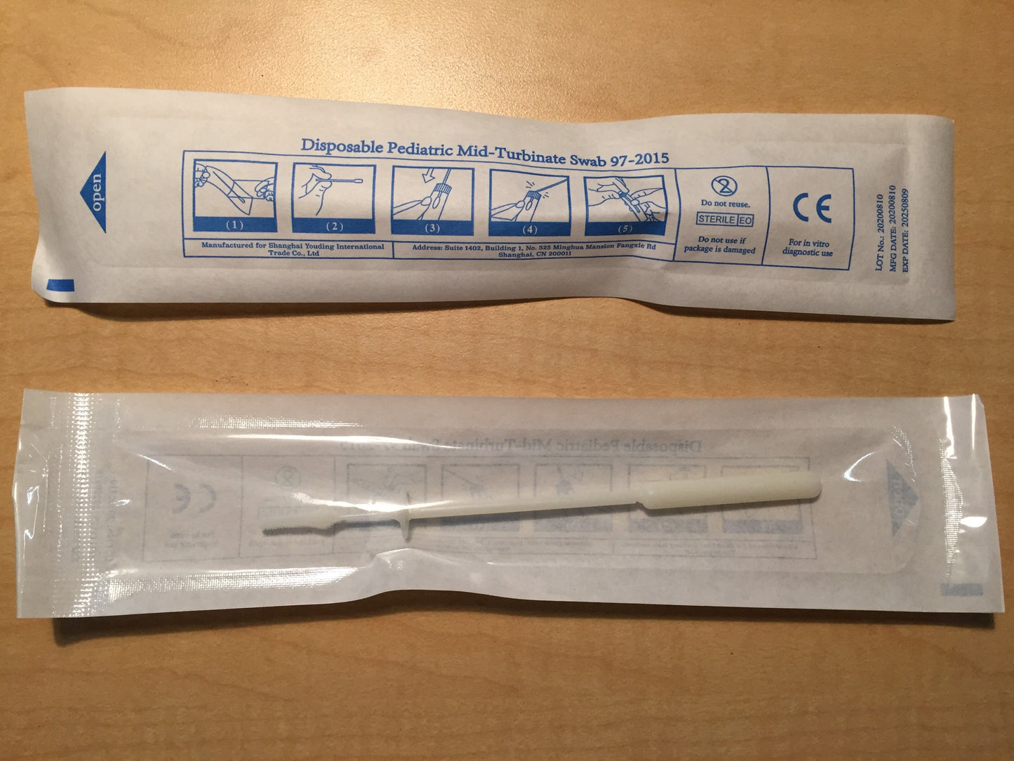 Pediatric Mid-Turbinate Swab, Box of 100
