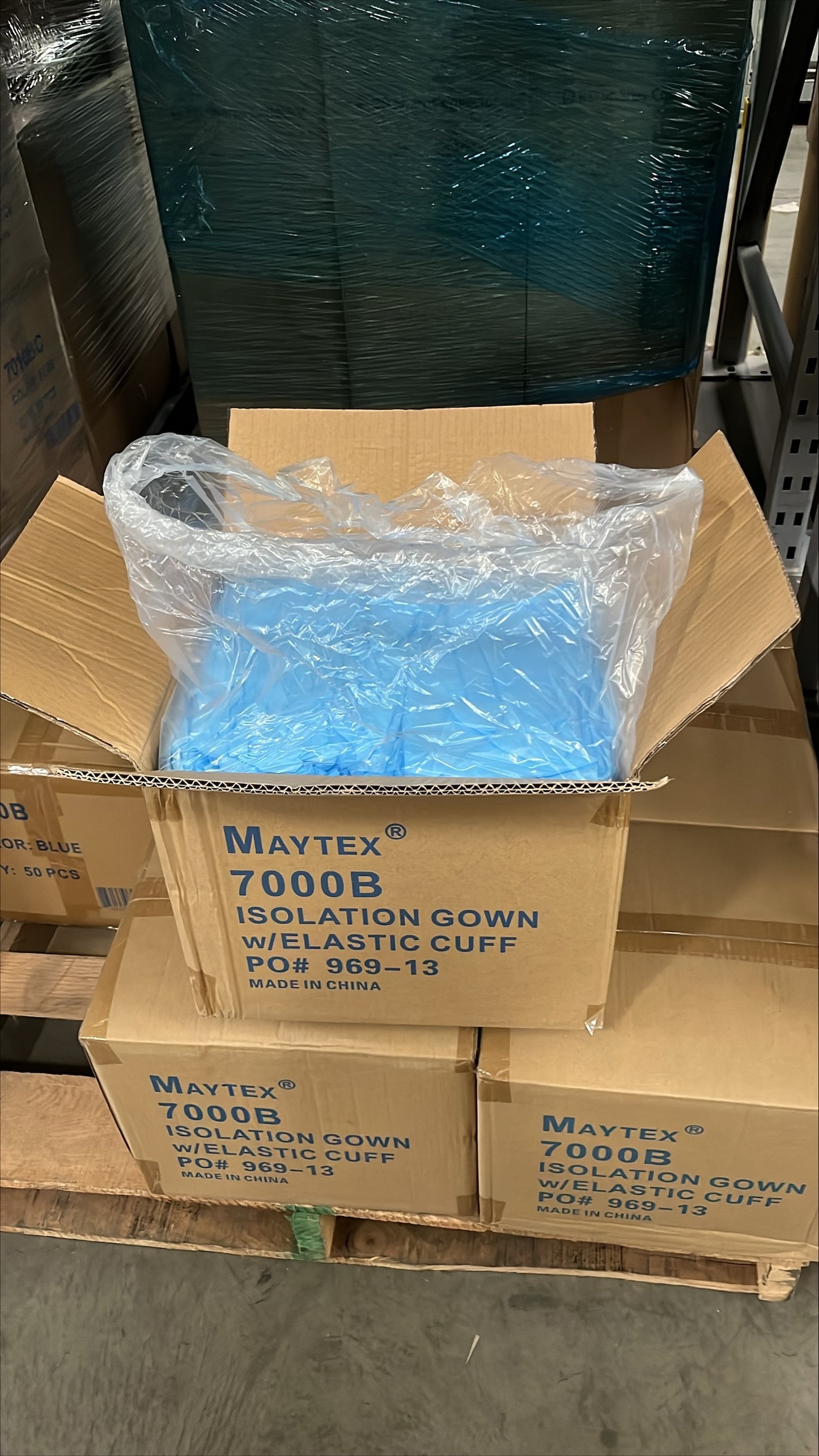 Maytex Isolation Blue Gowns - Case of 50