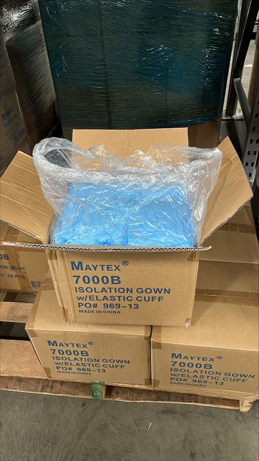 Maytex Isolation Blue Gowns - Case of 50