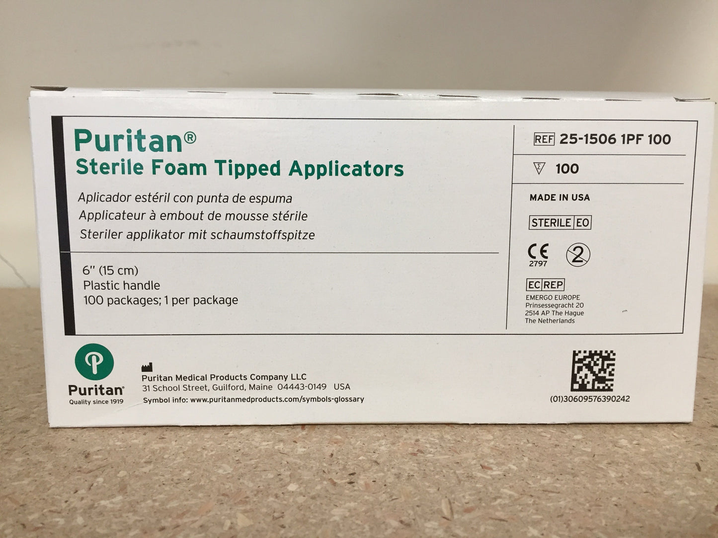Puritan Sterile Foam Tipped Applicators, Box of 100